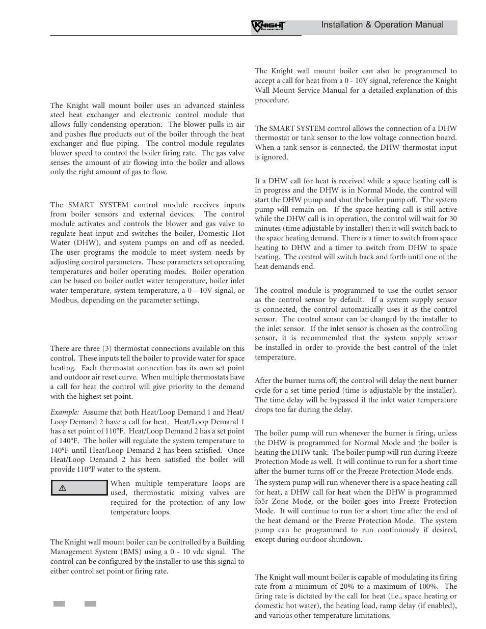 Operating information | Lochinvar KNIGHT WH 55 - 399 User Manual | Page 64 / 80
