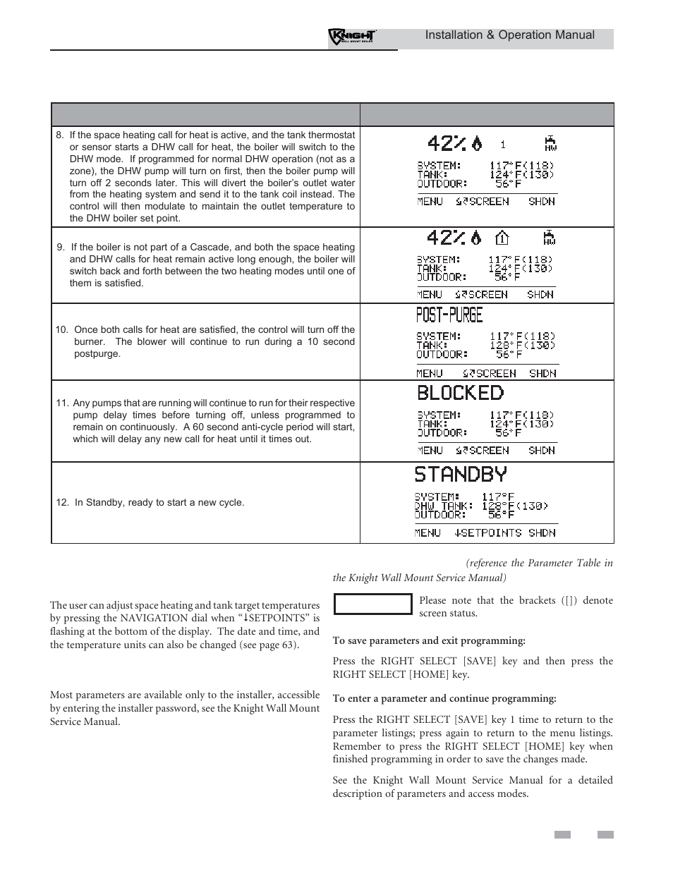 Operating information | Lochinvar KNIGHT WH 55 - 399 User Manual | Page 69 / 80