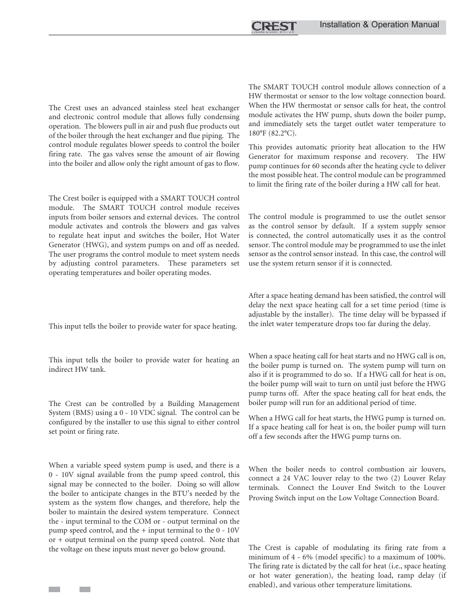 Operating information | Lochinvar CREST 3.5 User Manual | Page 46 / 60