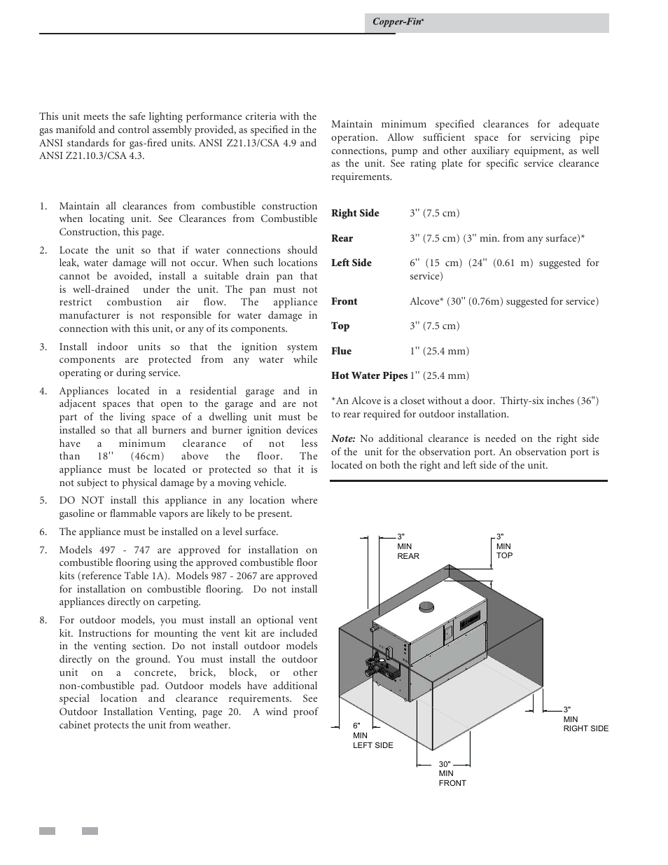 Determine unit location | Lochinvar COPPER-FIN 497 - 2067 User Manual | Page 10 / 68