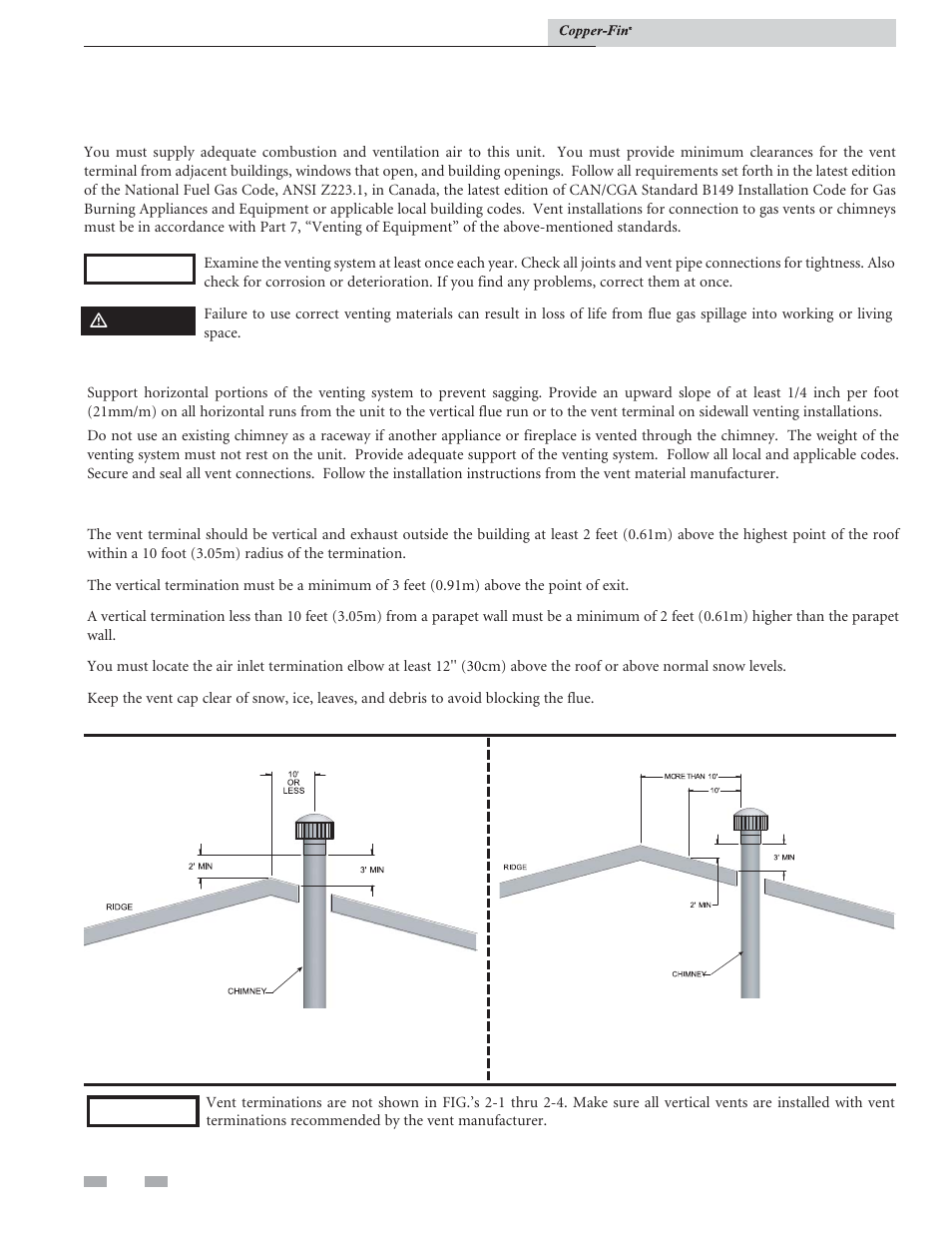 Venting | Lochinvar COPPER-FIN 497 - 2067 User Manual | Page 16 / 68