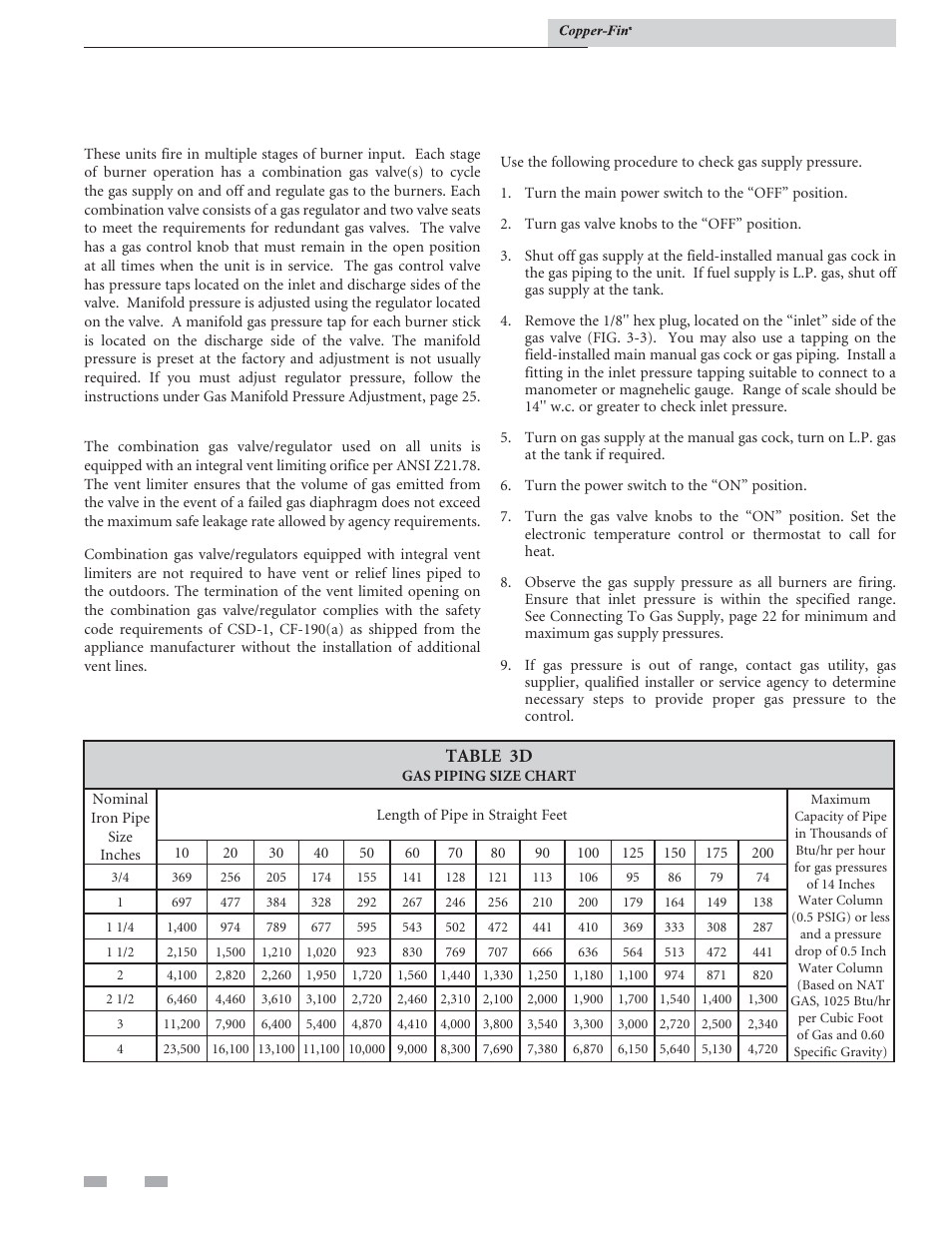 Gas connections, Combination gas valves | Lochinvar COPPER-FIN 497 - 2067 User Manual | Page 24 / 68