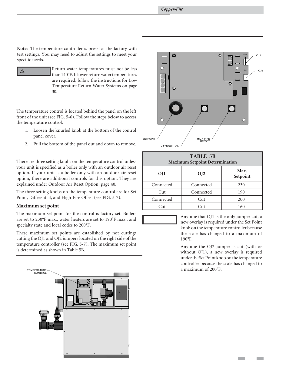 Electrical connections, Temperature adjustment | Lochinvar COPPER-FIN 497 - 2067 User Manual | Page 39 / 68