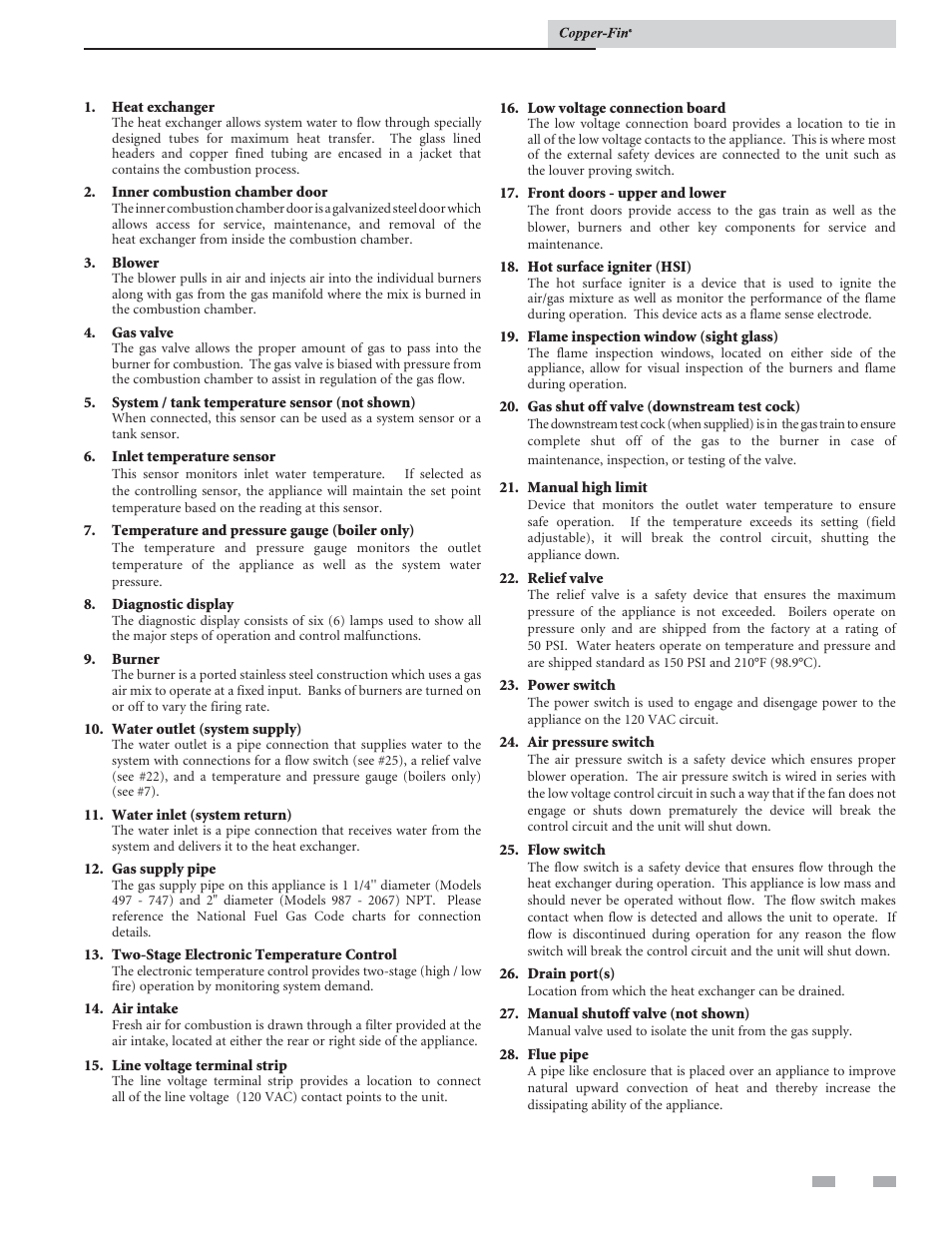 The copper-fin - how it works | Lochinvar COPPER-FIN 497 - 2067 User Manual | Page 5 / 68