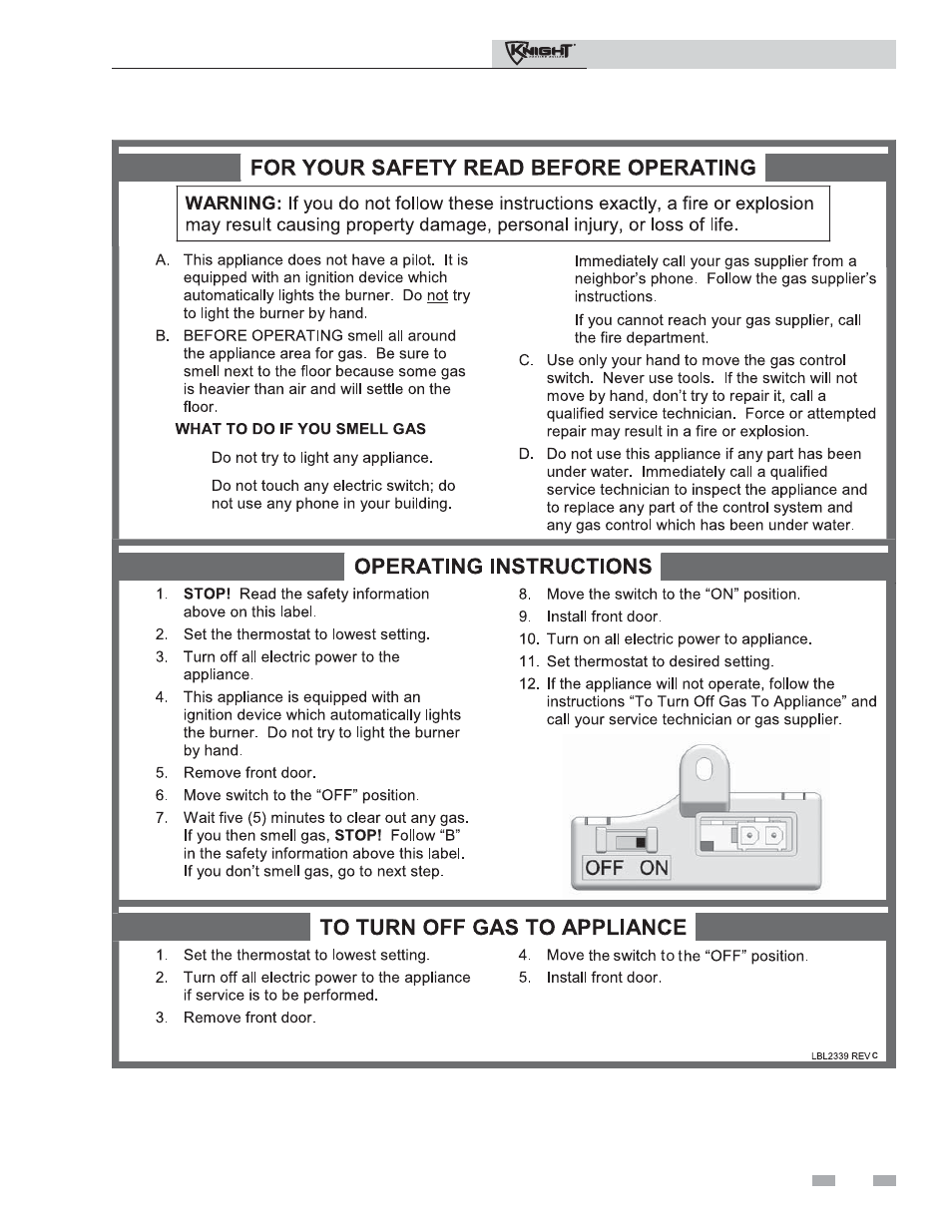 Operating instructions | Lochinvar Heating Boiler 81 - 286 User Manual | Page 9 / 16