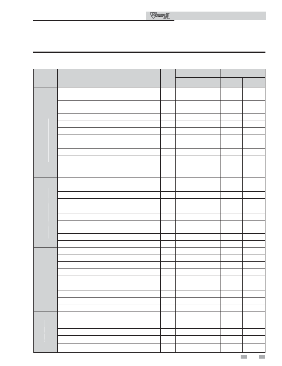Service, Parameter table | Lochinvar 400-801 User Manual | Page 17 / 48