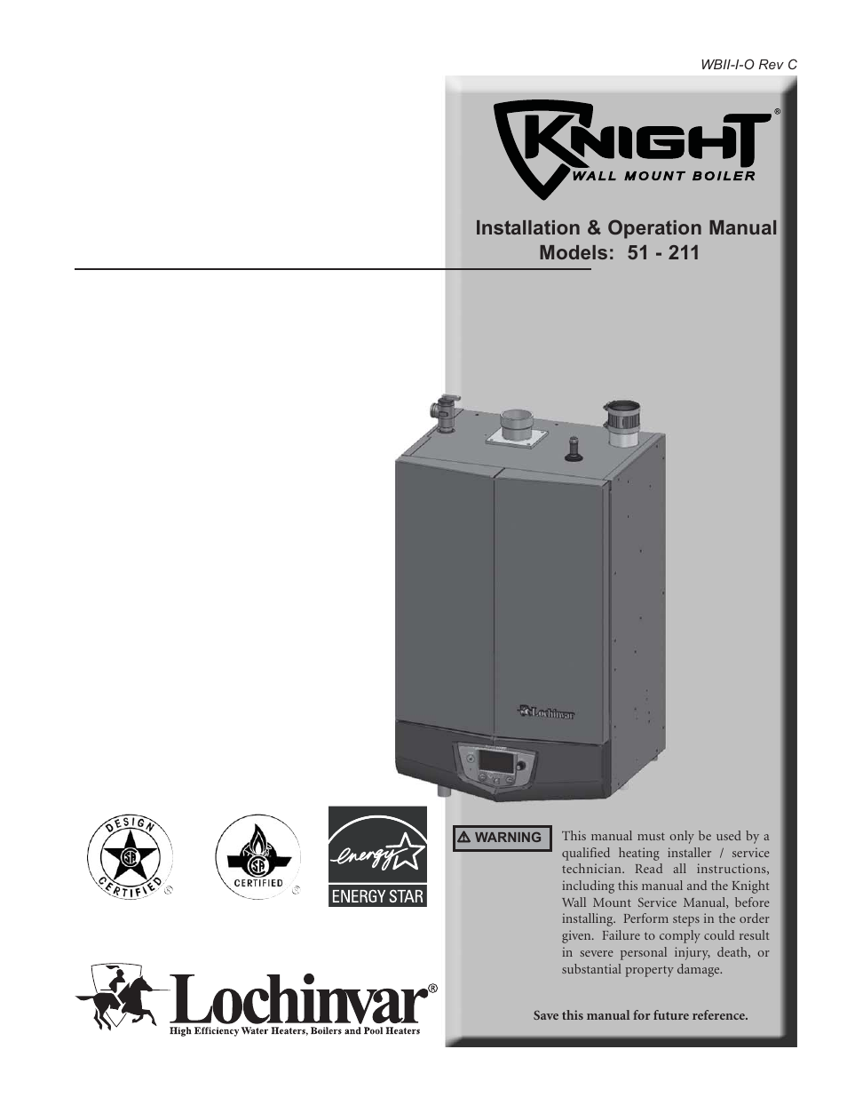 Lochinvar KNIGHT 51 User Manual | 80 pages