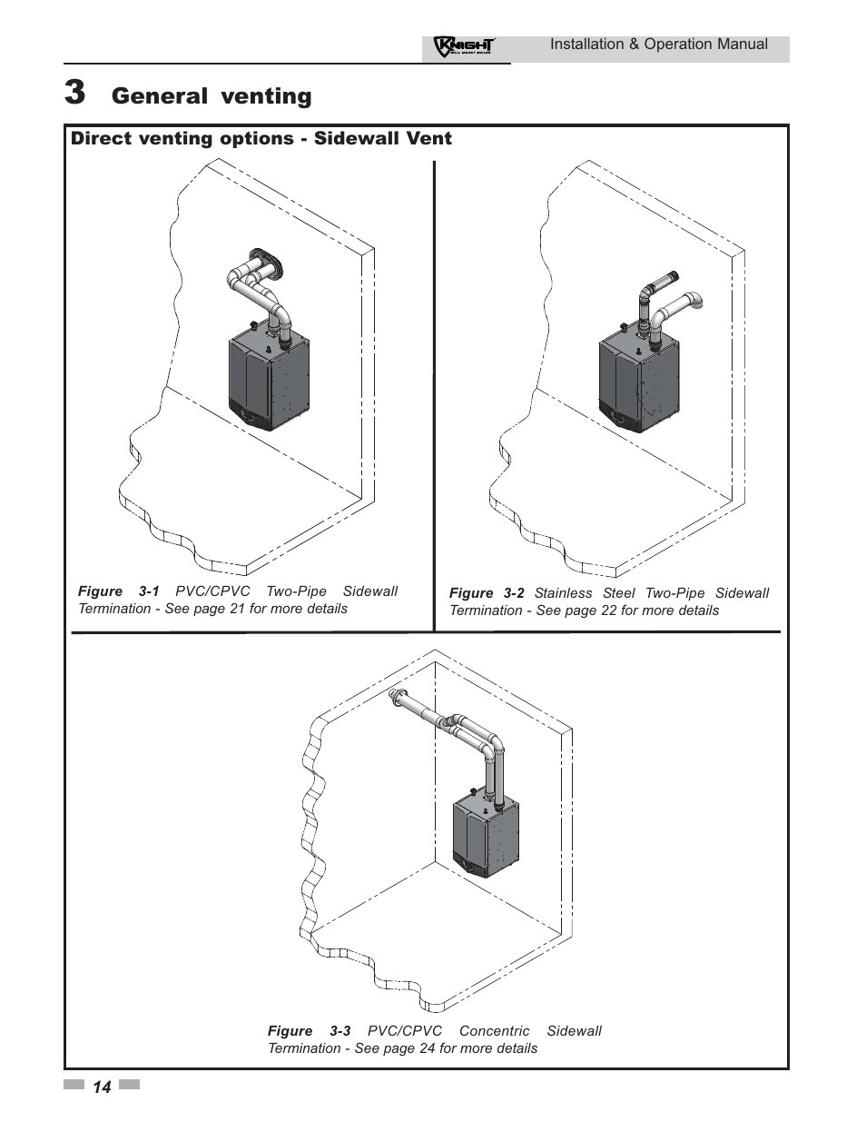 General venting | Lochinvar KNIGHT 51 User Manual | Page 14 / 80