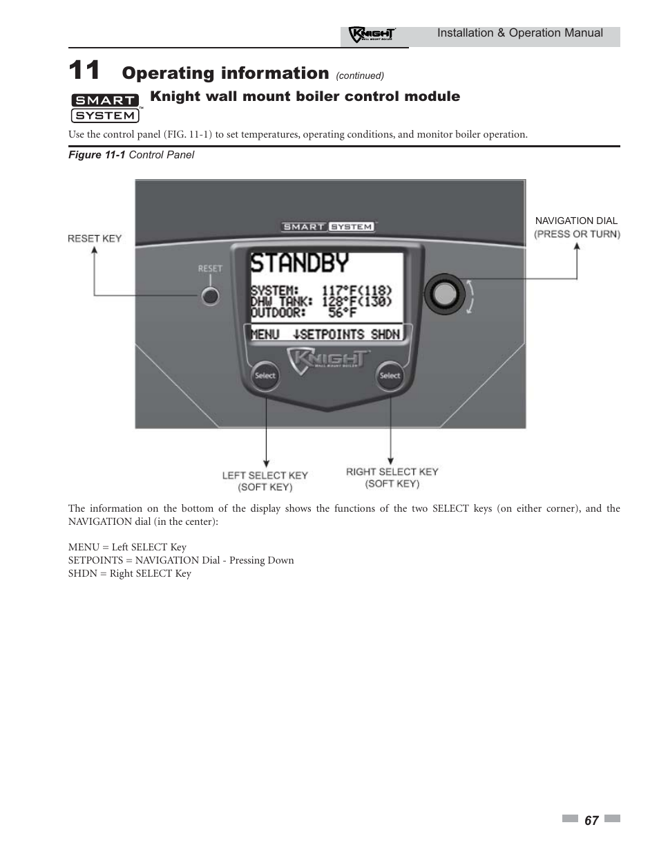 Operating information | Lochinvar KNIGHT 51 User Manual | Page 67 / 80