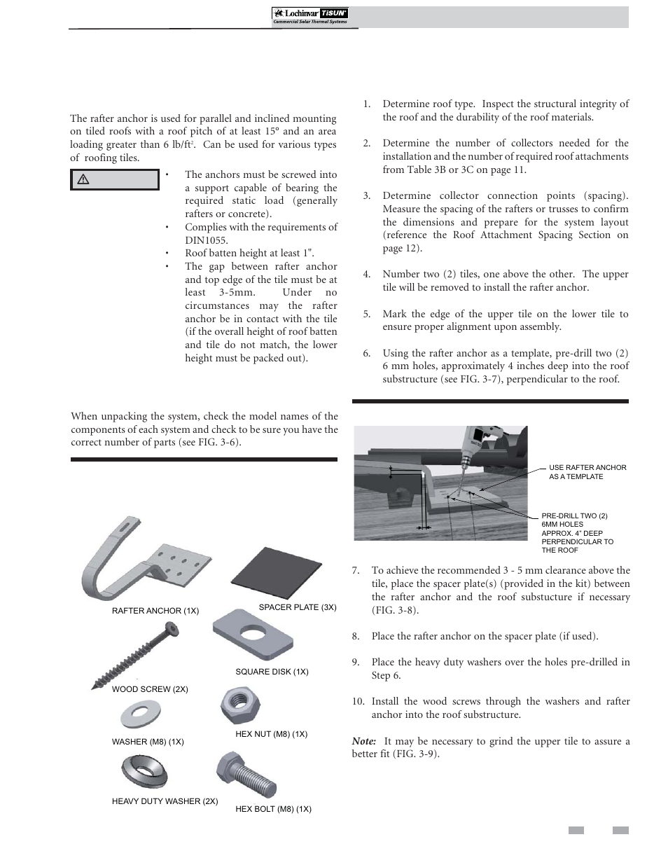 Roof attachment installation | Lochinvar TISUN SCH-I-O User Manual | Page 15 / 44