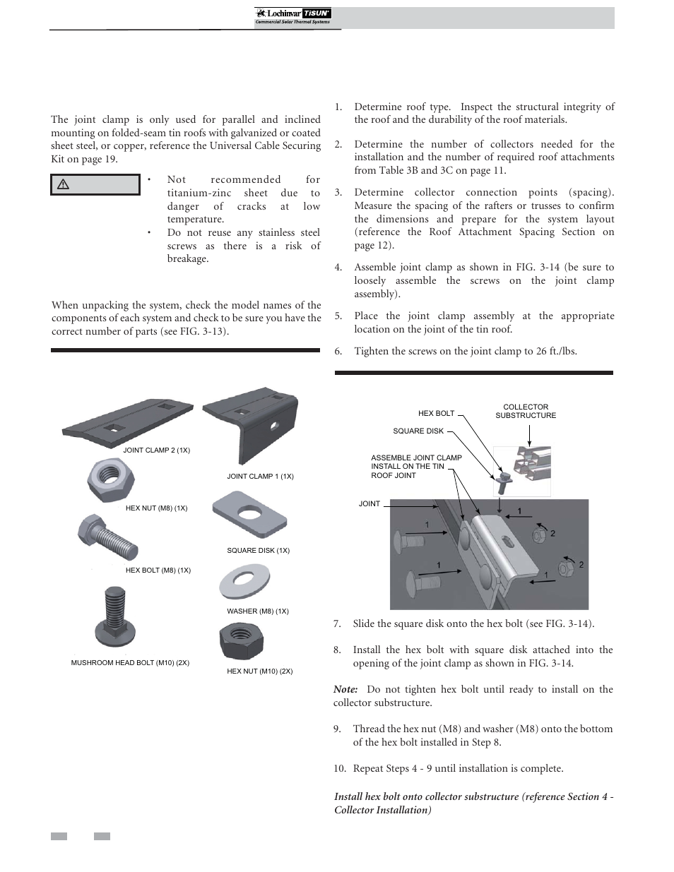 Roof attachment installation, Ƽ caution | Lochinvar TISUN SCH-I-O User Manual | Page 18 / 44