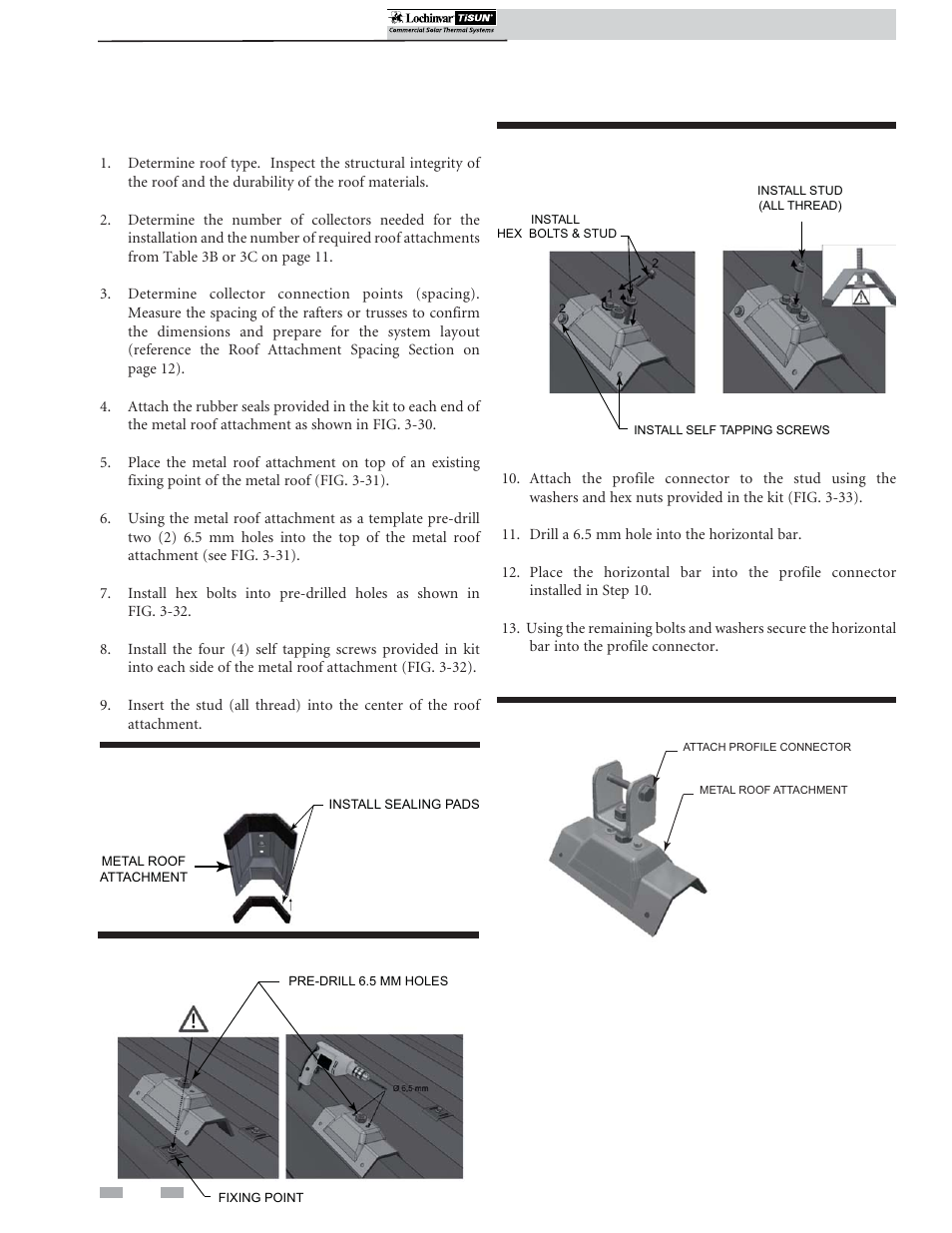 Roof attachment installation | Lochinvar TISUN SCH-I-O User Manual | Page 24 / 44