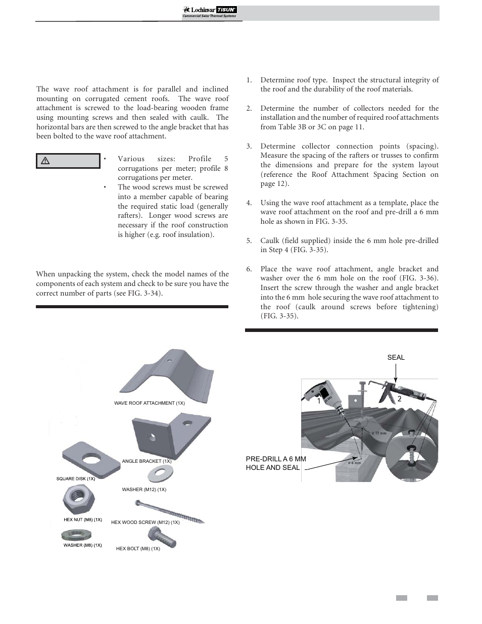 Roof attachment installation | Lochinvar TISUN SCH-I-O User Manual | Page 25 / 44