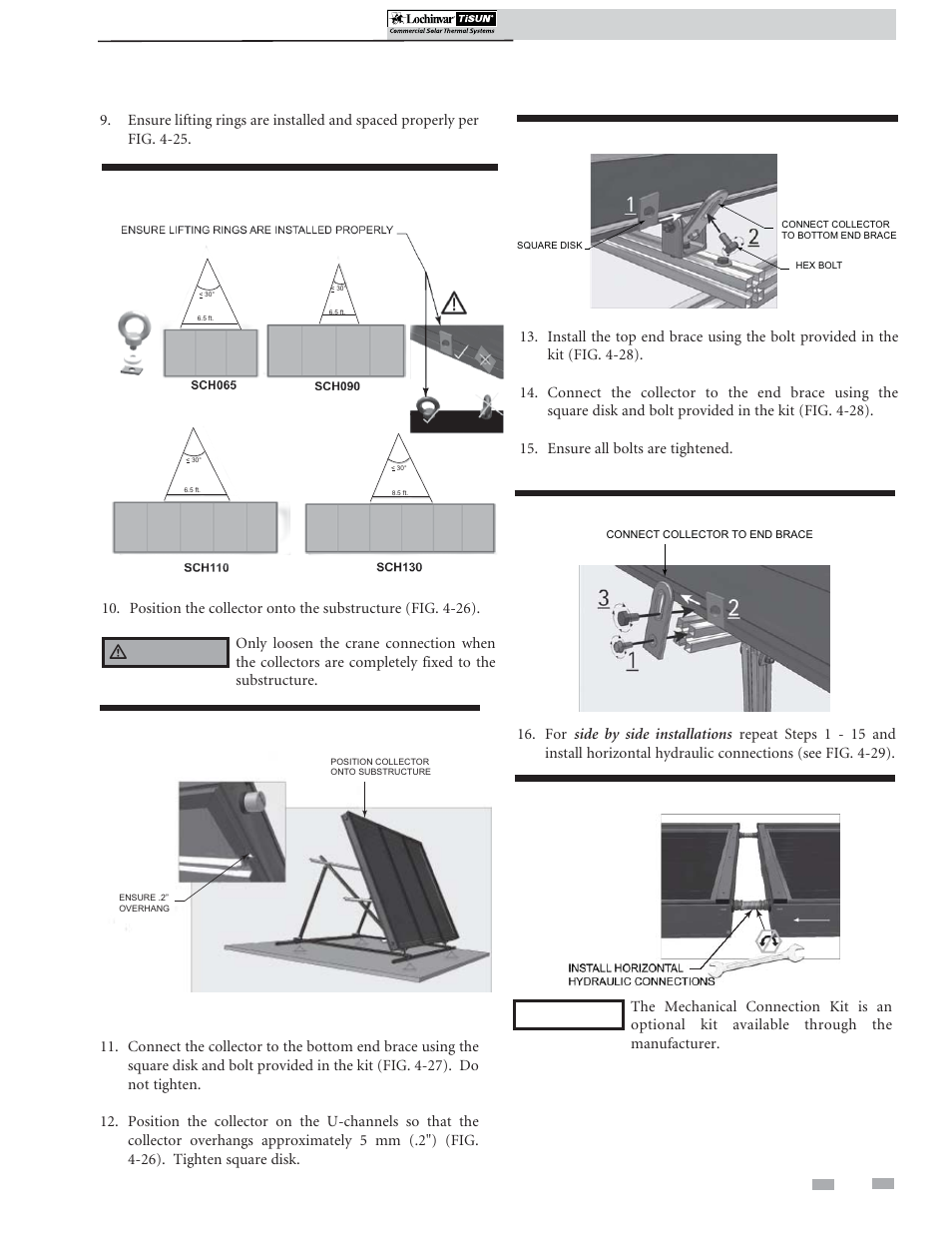 Collector installation, Ƽ warning | Lochinvar TISUN SCH-I-O User Manual | Page 33 / 44