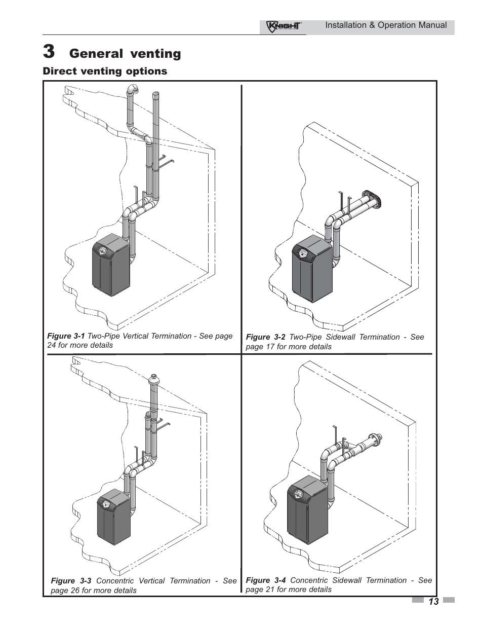 General venting | Lochinvar Knight 80 - 285 User Manual | Page 13 / 72