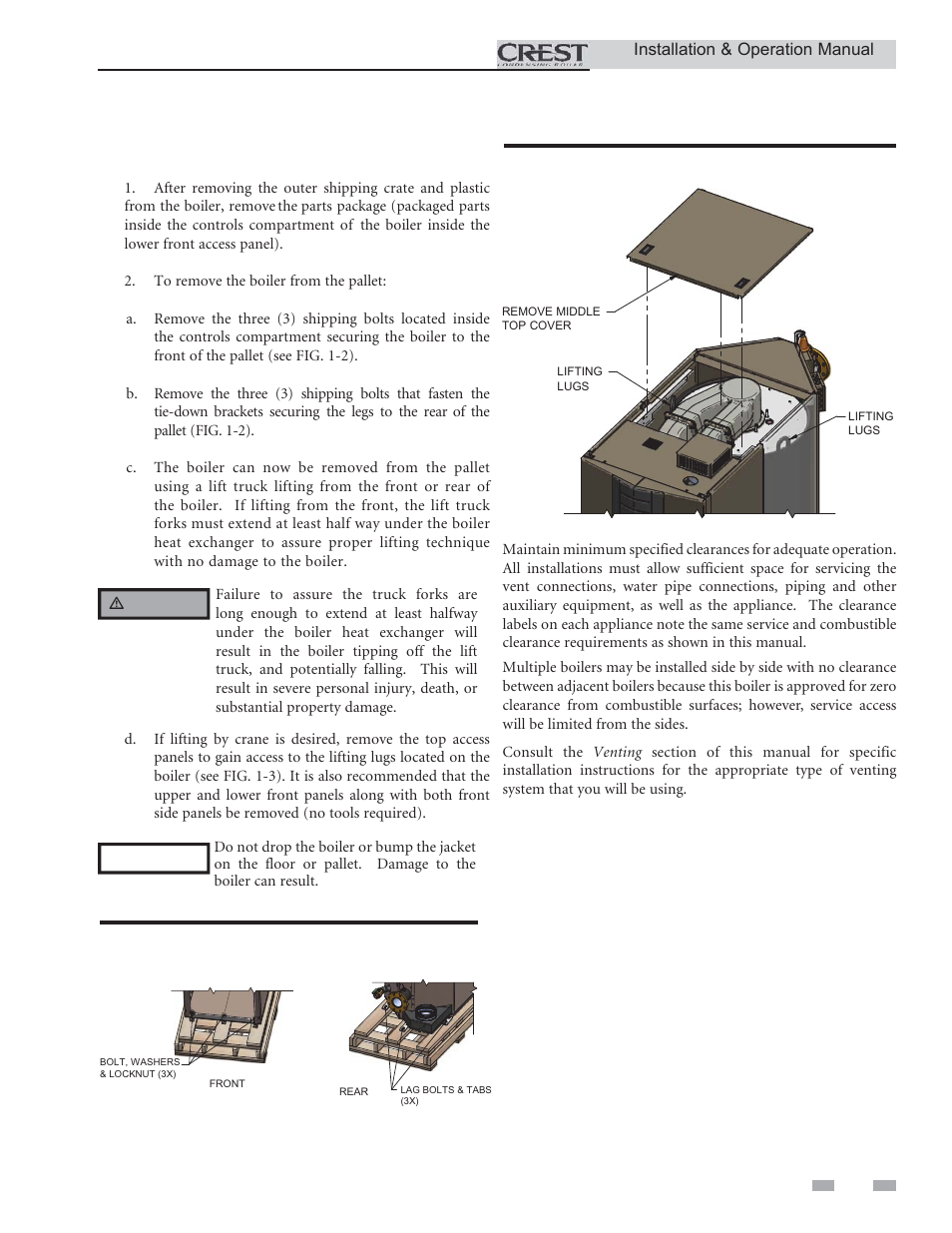 Determine boiler location | Lochinvar Condensing Boiler 1.5 User Manual | Page 11 / 60