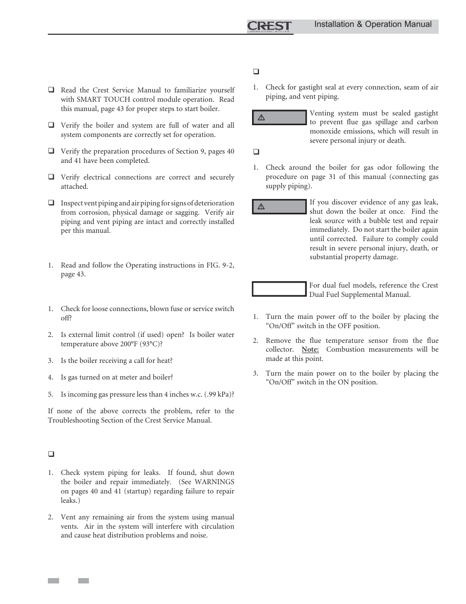 Start-up | Lochinvar Condensing Boiler 1.5 User Manual | Page 42 / 60