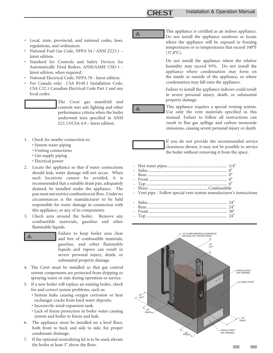 Determine boiler location | Lochinvar Condensing Boiler 1.5 User Manual | Page 7 / 60