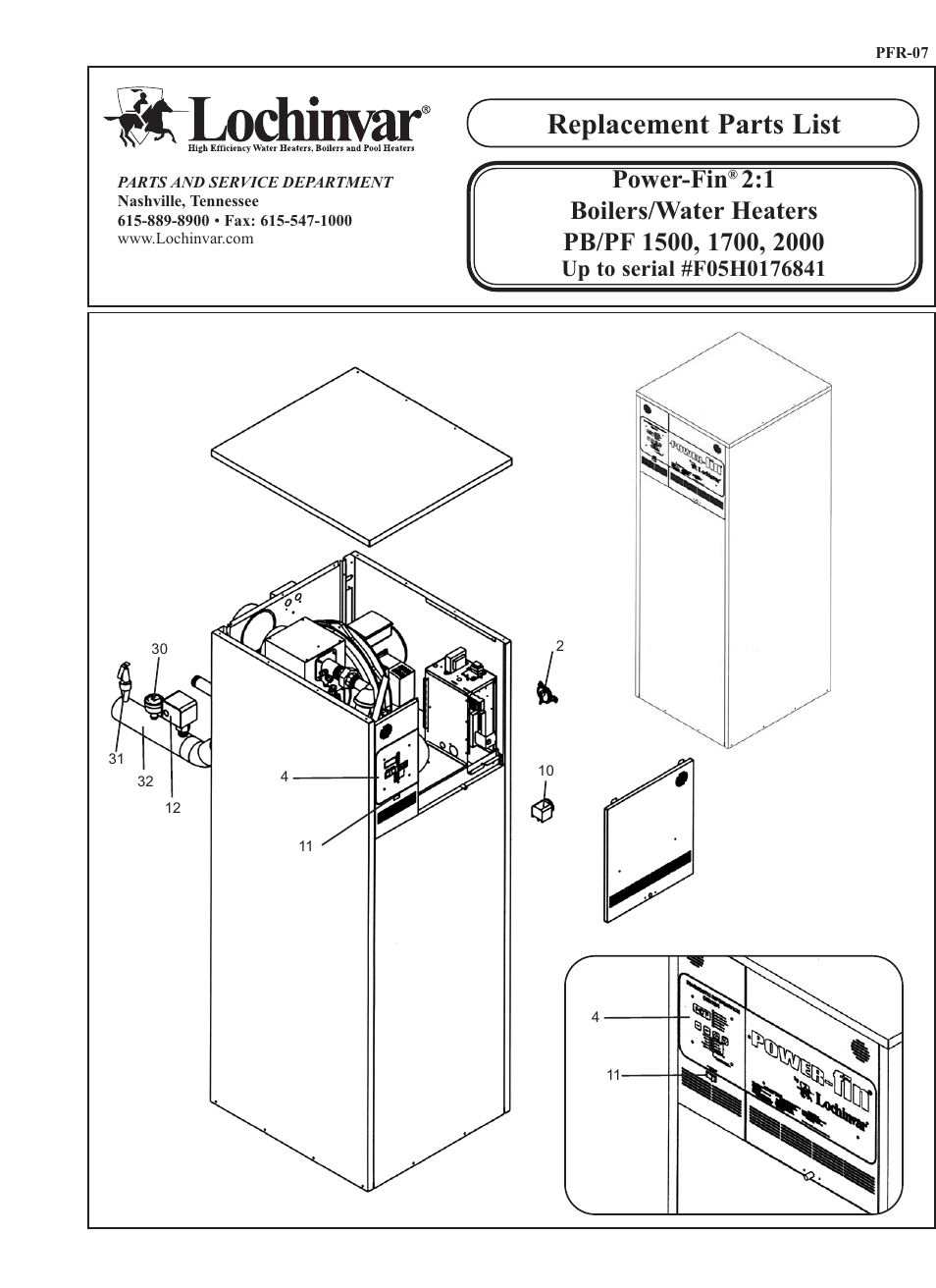 Lochinvar POWER-FIN PB/PF 1500 User Manual | 4 pages