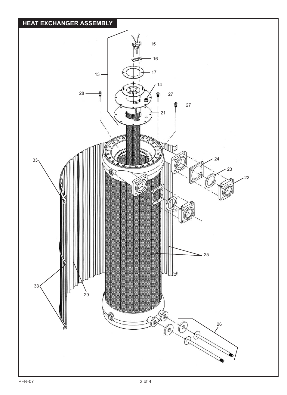 Heat exchanger assembly | Lochinvar POWER-FIN PB/PF 1500 User Manual | Page 2 / 4