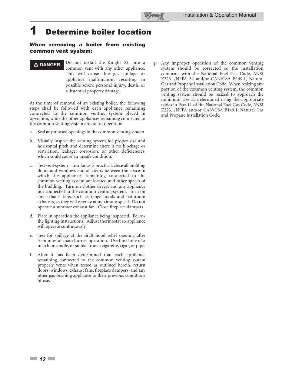 Determine boiler location | Lochinvar 400 User Manual | Page 12 / 80