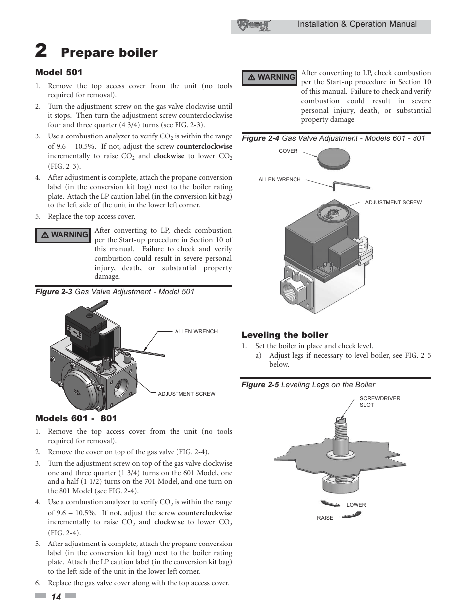 Prepare boiler | Lochinvar 400 User Manual | Page 14 / 80