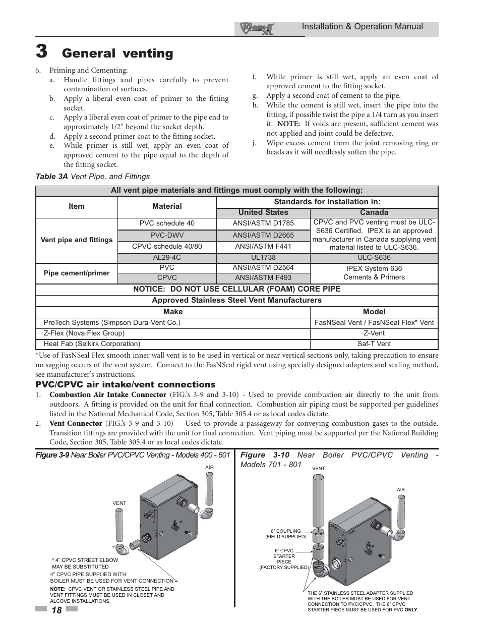 General venting | Lochinvar 400 User Manual | Page 18 / 80