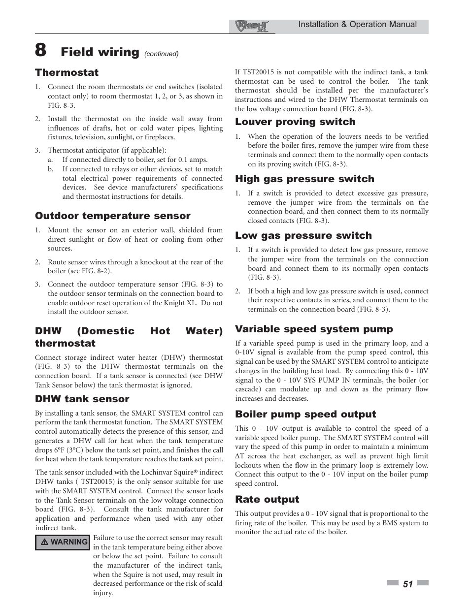 Field wiring | Lochinvar 400 User Manual | Page 51 / 80