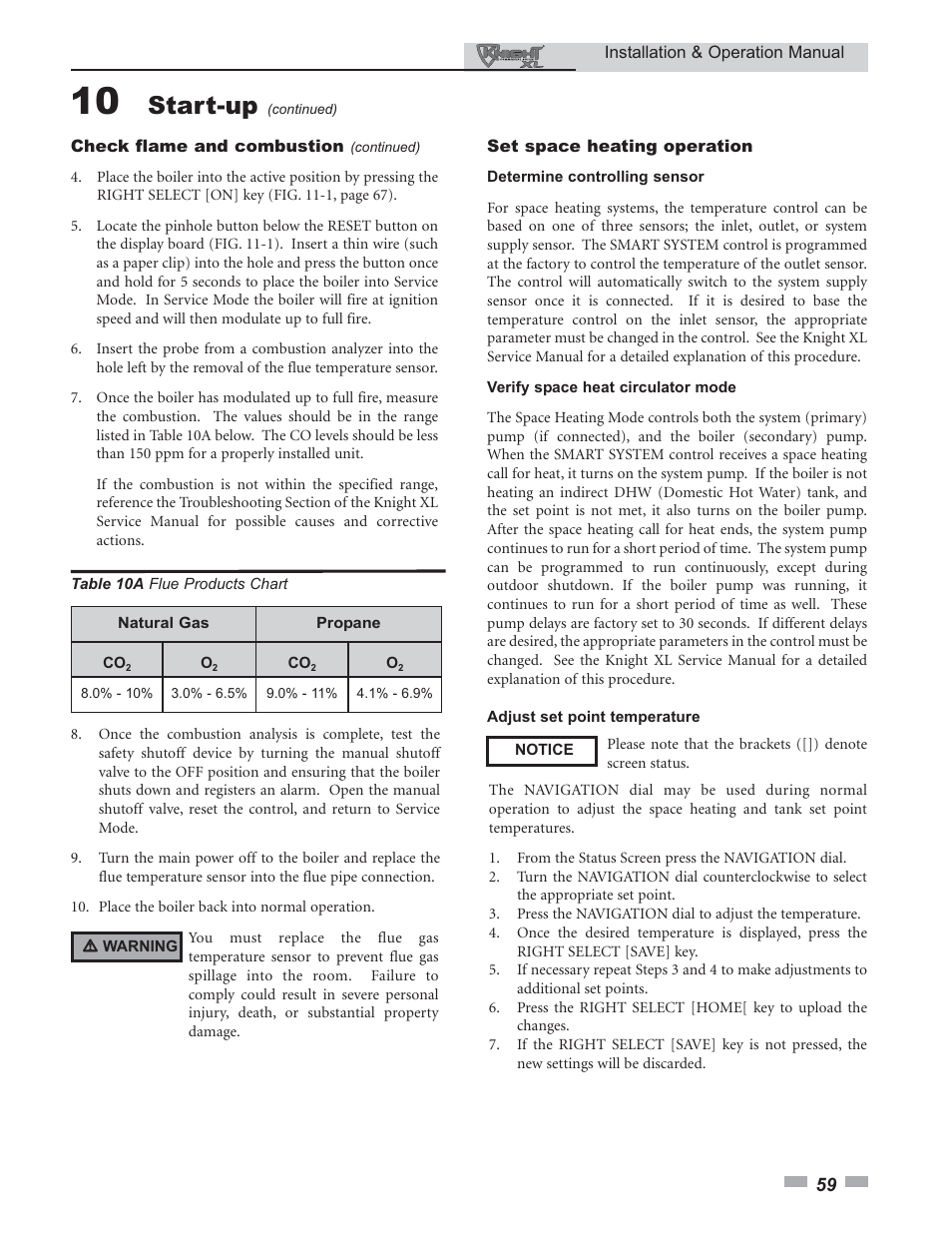 Start-up | Lochinvar 400 User Manual | Page 59 / 80