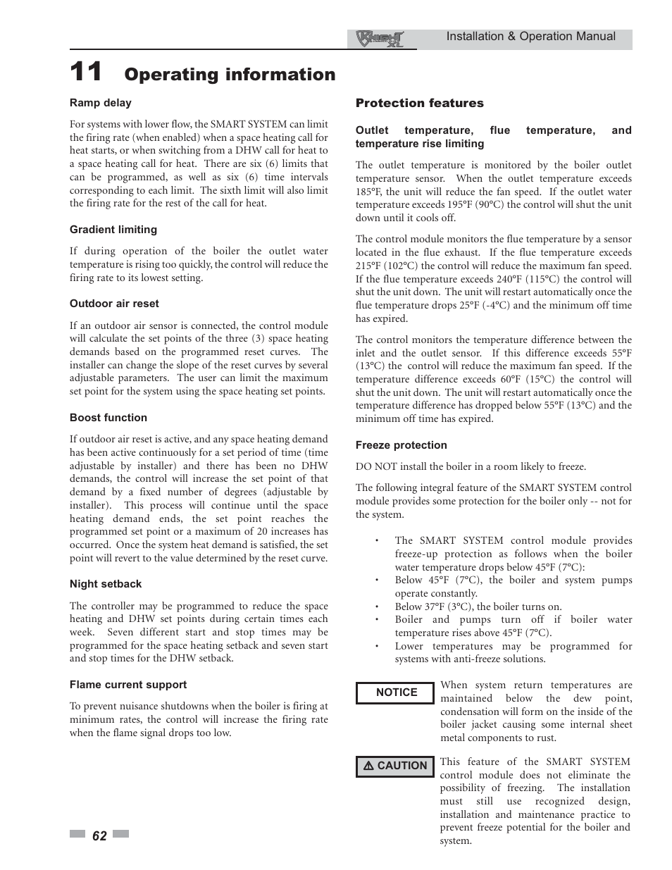 Operating information | Lochinvar 400 User Manual | Page 62 / 80