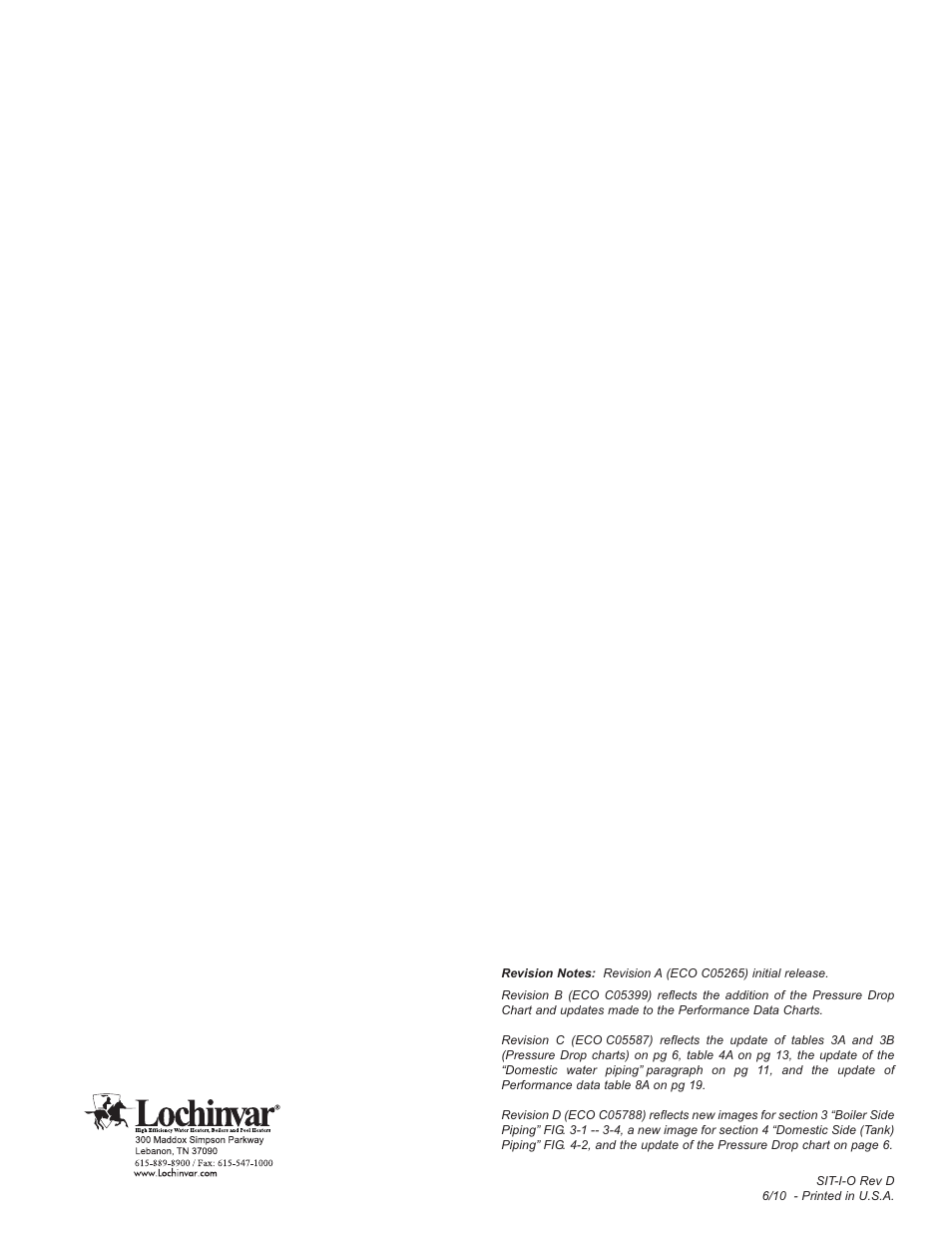 Lochinvar SQUIRE SIT030 User Manual | Page 24 / 24