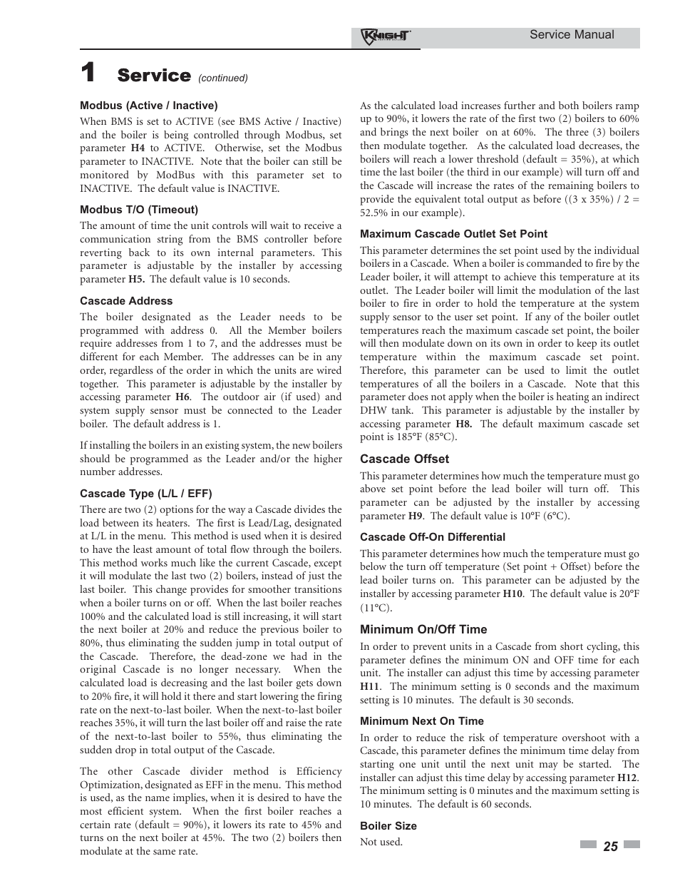 Service | Lochinvar KNIGHT 81-286 User Manual | Page 25 / 48