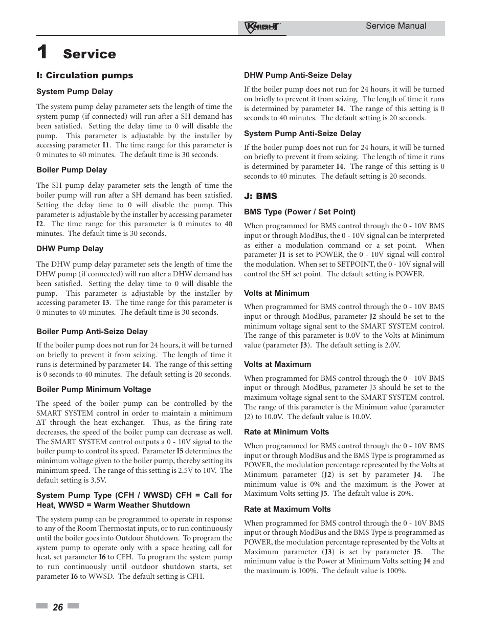 Service | Lochinvar KNIGHT 81-286 User Manual | Page 26 / 48