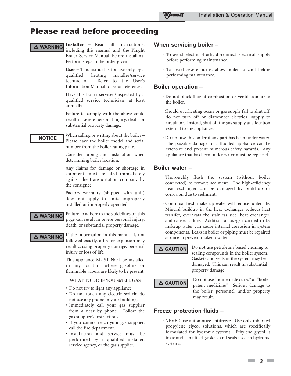 Please read before proceeding | Lochinvar KBII-I-O REV C 81 - 286 User Manual | Page 3 / 80