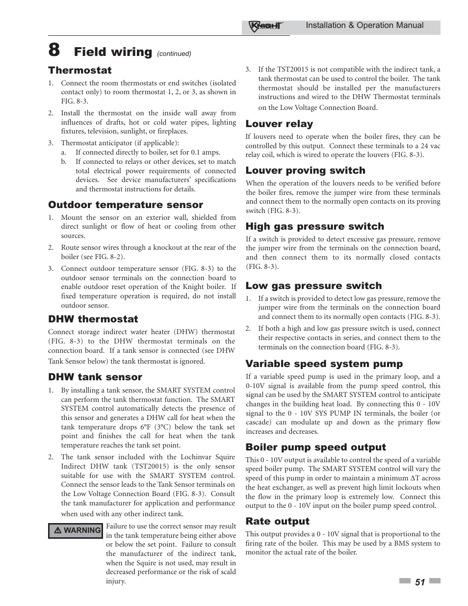 Field wiring | Lochinvar KBII-I-O REV C 81 - 286 User Manual | Page 51 / 80