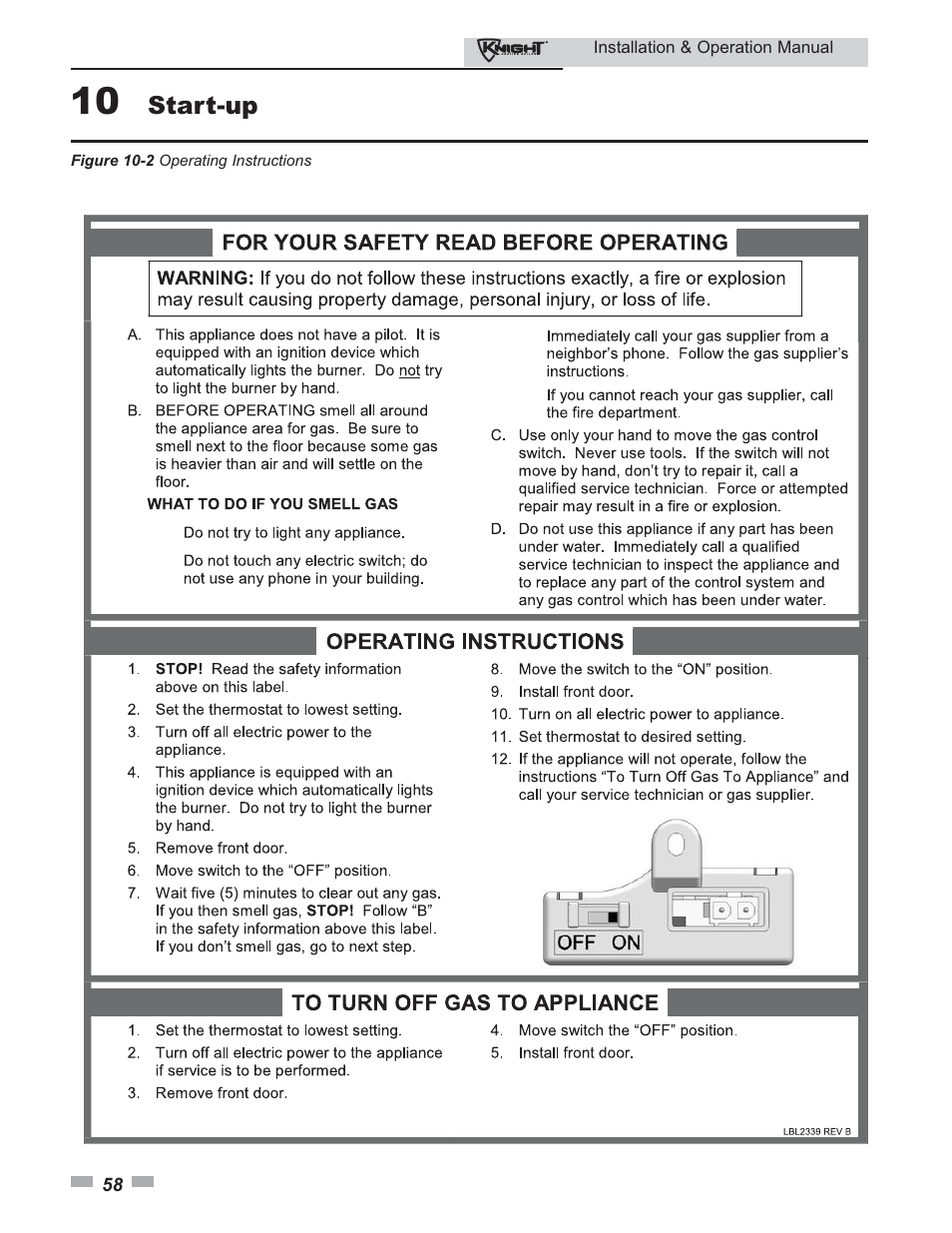 Start-up | Lochinvar KBII-I-O REV C 81 - 286 User Manual | Page 58 / 80