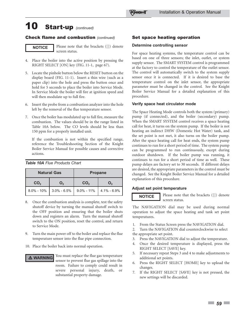 Start-up | Lochinvar KBII-I-O REV C 81 - 286 User Manual | Page 59 / 80