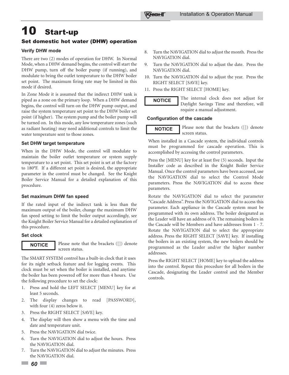 Start-up | Lochinvar KBII-I-O REV C 81 - 286 User Manual | Page 60 / 80