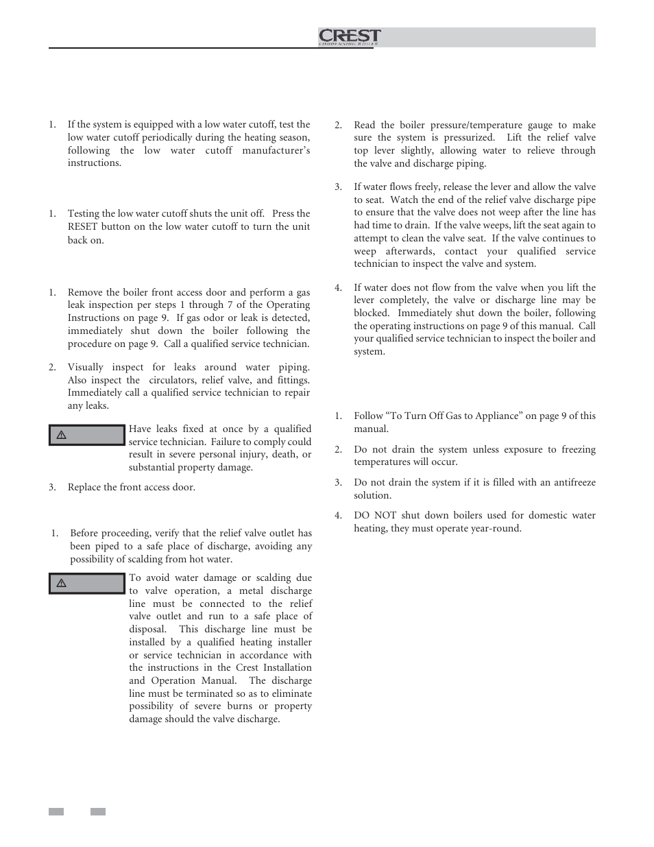 Maintenance schedule | Lochinvar Condensing Boiler 5 User Manual | Page 8 / 12