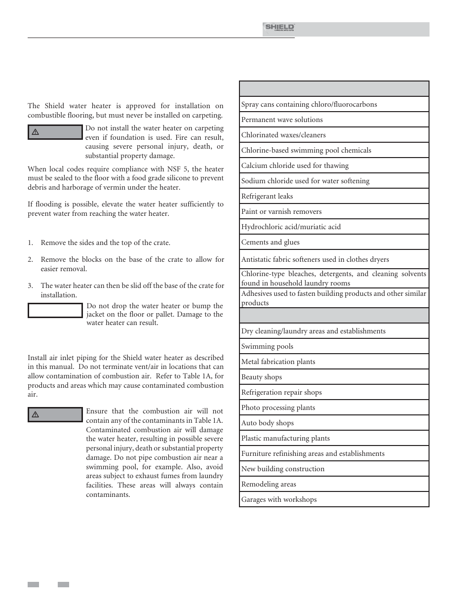 Determine water heater location | Lochinvar Shield SNR200-100 User Manual | Page 10 / 76