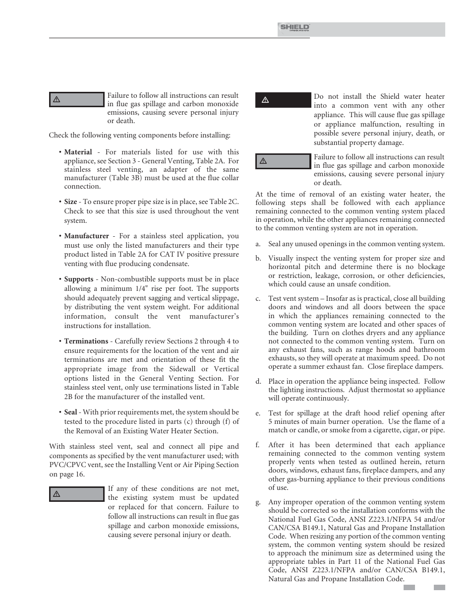 Determine water heater location | Lochinvar Shield SNR200-100 User Manual | Page 11 / 76