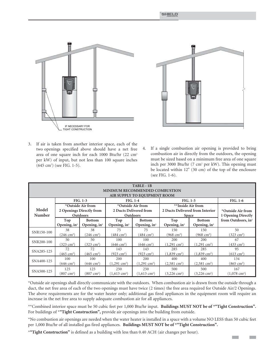Determine water heater location, Installation & service manual | Lochinvar Shield SNR200-100 User Manual | Page 13 / 76