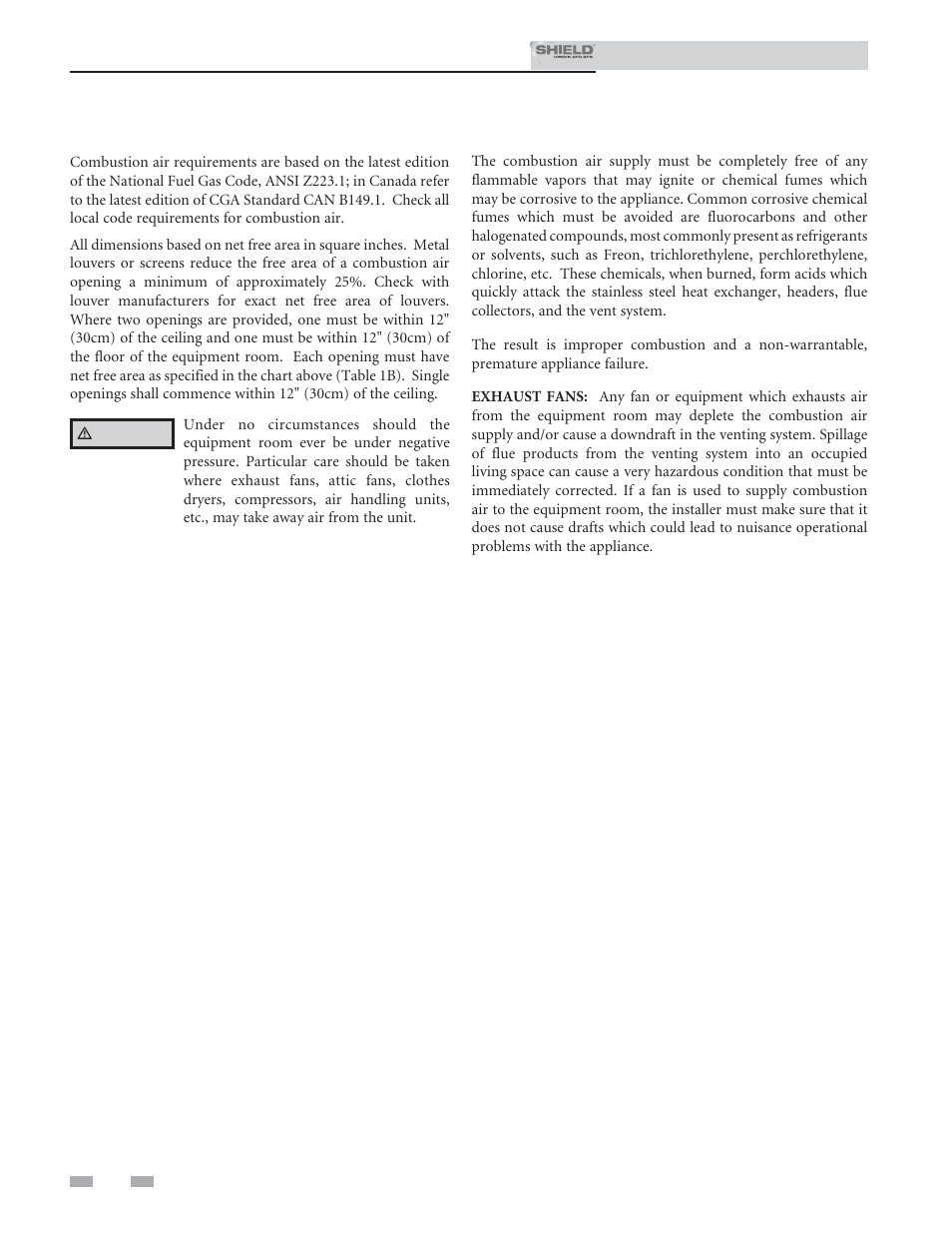Determine water heater location | Lochinvar Shield SNR200-100 User Manual | Page 14 / 76