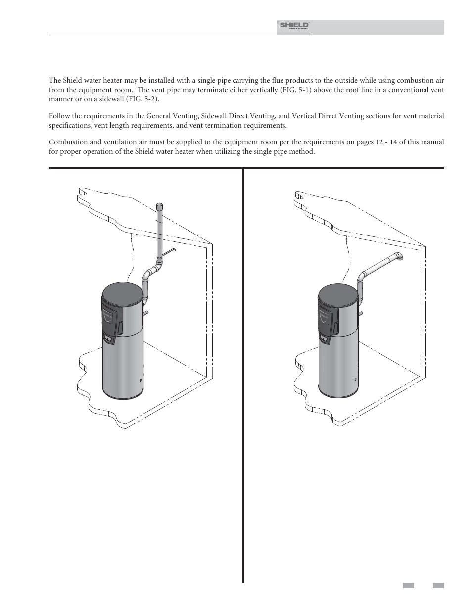 Conventional and sidewall venting | Lochinvar Shield SNR200-100 User Manual | Page 33 / 76