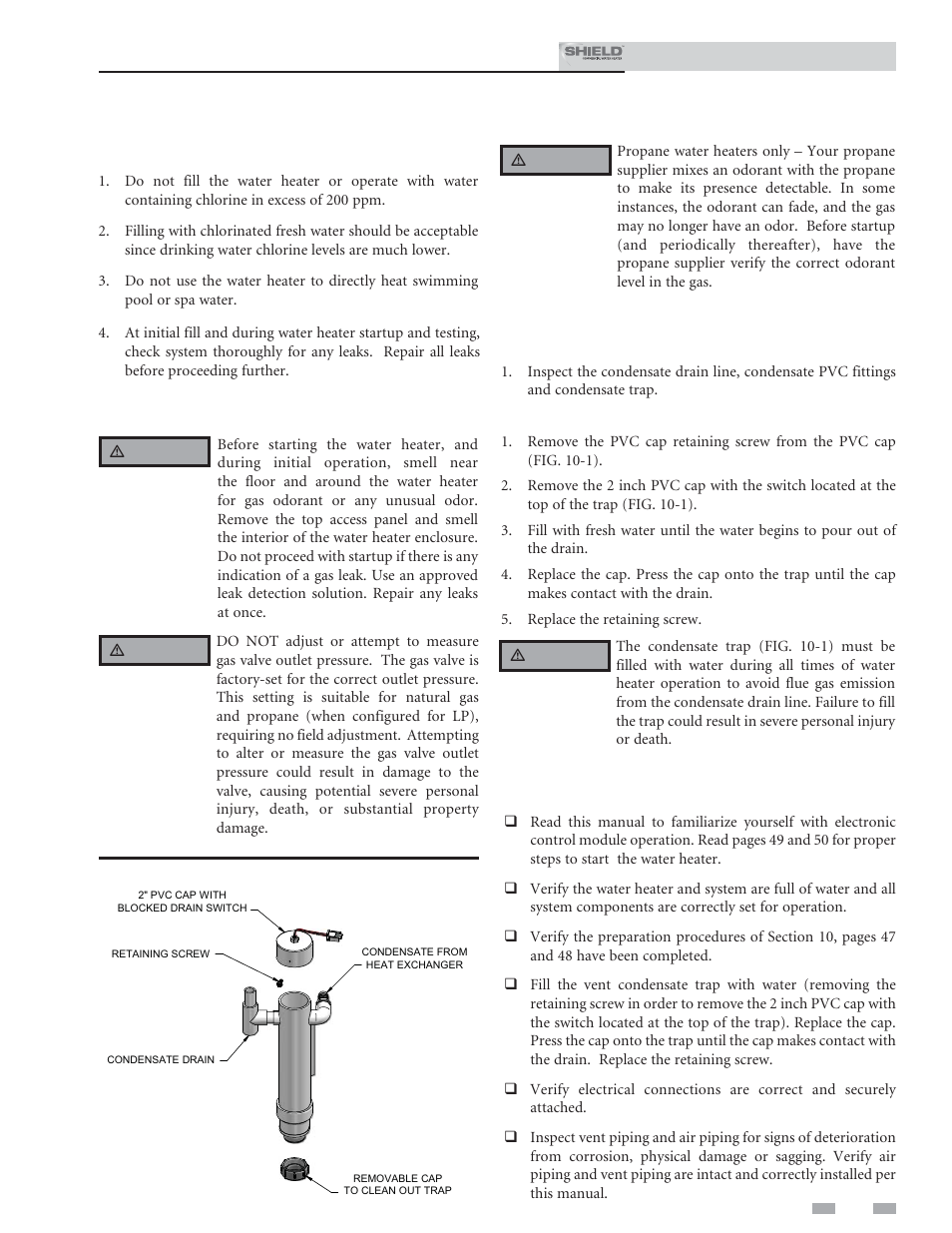 Start-up | Lochinvar Shield SNR200-100 User Manual | Page 47 / 76