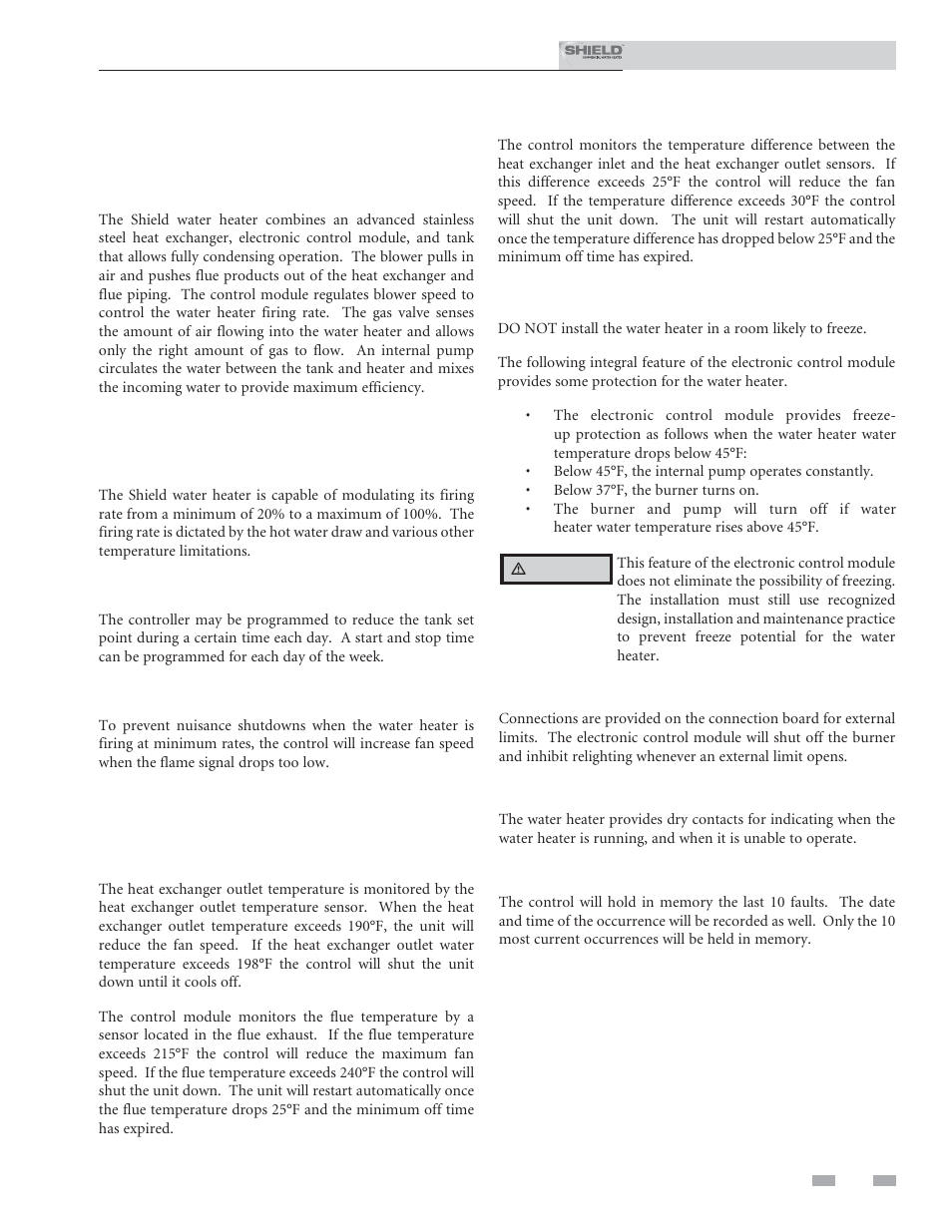 Operating information, General | Lochinvar Shield SNR200-100 User Manual | Page 51 / 76