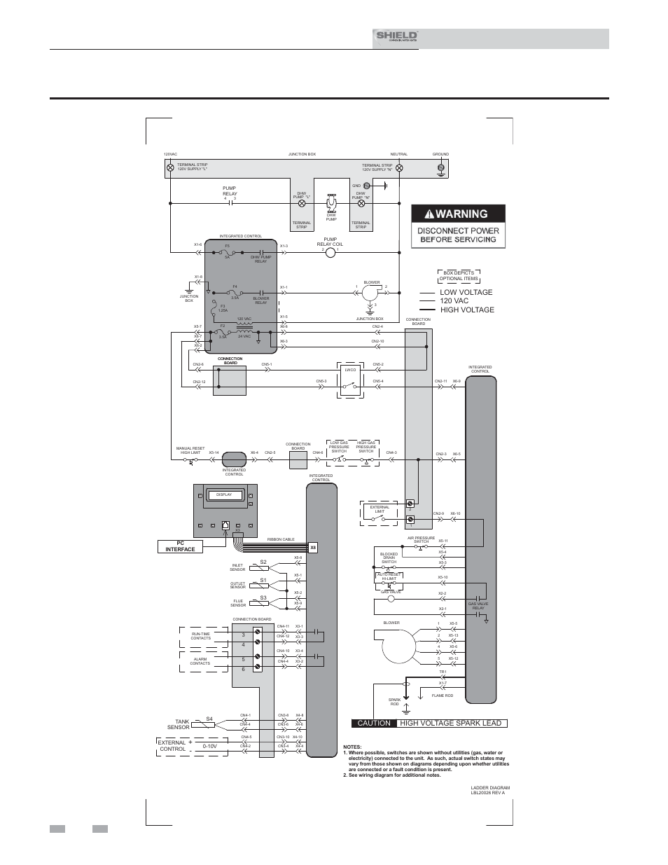 Diagrams, Installation & service manual, Figure 14-1 ladder diagram | Lochinvar Shield SNR200-100 User Manual | Page 74 / 76