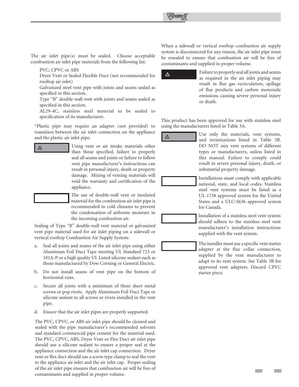 General venting | Lochinvar KNIGHT XL 801 User Manual | Page 19 / 80