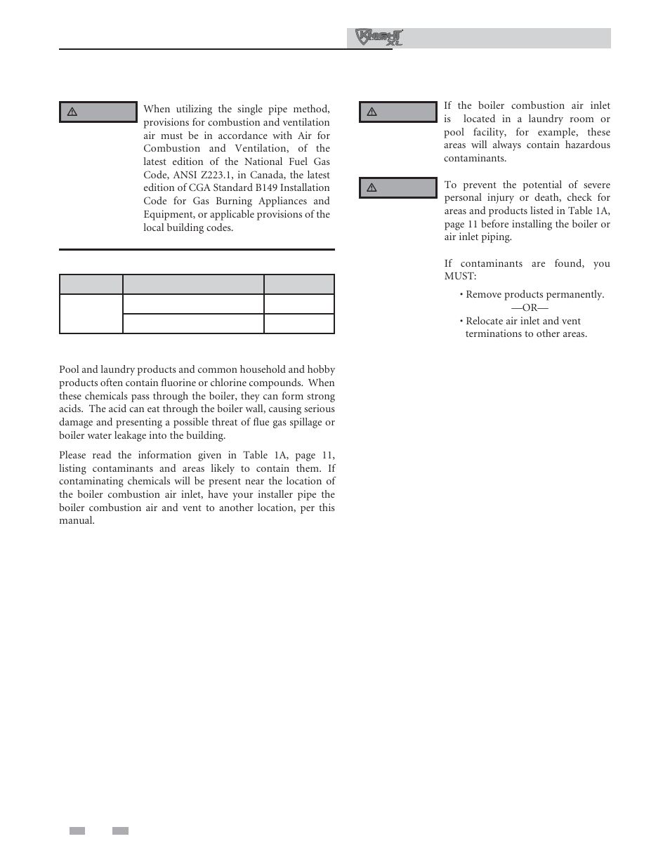 General, Venting | Lochinvar KNIGHT XL 801 User Manual | Page 22 / 80