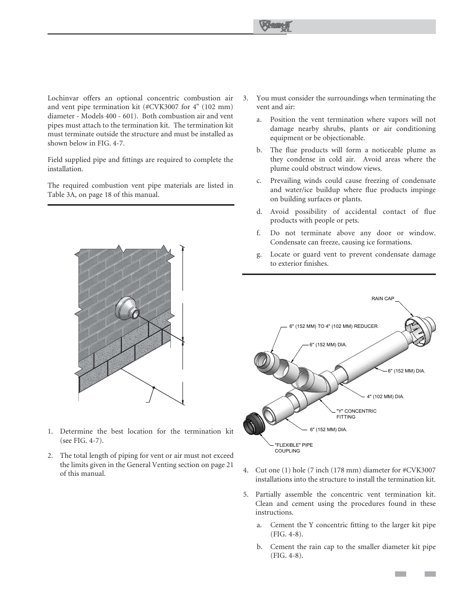 Sidewall direct venting | Lochinvar KNIGHT XL 801 User Manual | Page 27 / 80